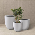 Kante 20", 13.4" Dia Round Concrete Planters, Outdoor Indoor Modern Decorative - Image 2