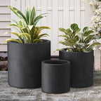 Kante 9.8", 15.7" Dia Round Concrete Planter Set of 3, Modern Style Large - Image 3