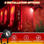 4 Pcs Christmas Red Spotlight Outdoor Plug in Landscape Lighting 12w Ip66 - Image 3