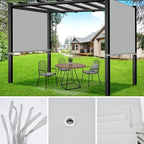 17x6.8 Ft Universal Pergola Replacement Canopy, Outdoor Canopy Shade Cover - Image 5
