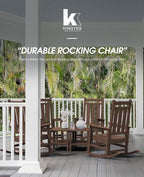 KINGYES Oversized Outdoor Rocking Chair Set of 2, All-Weather Patio Rocking - Image 8