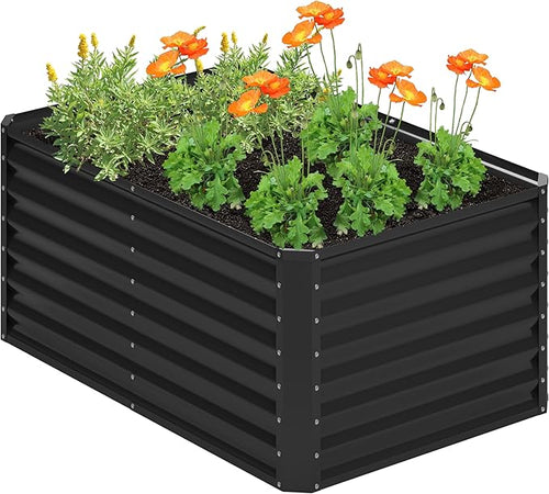 4x2x2FT Galvanized Raised Garden Bed, Planter Raised Beds-Metal Garden Box by Home