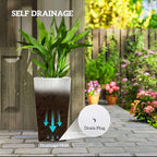 Outsunny Tall Planters for Outdoor Plants Set of 3, 24 in Taper Planters - Image 5