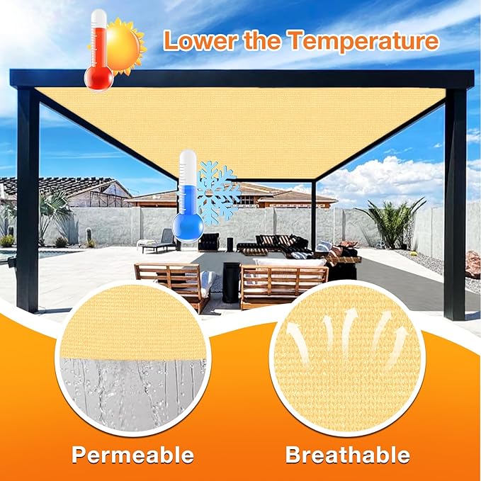 Artpuch Outdoor Pergola Shade Cover 4x11 FT Sun Shade Cloth - Image 4