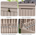 DRATO 280 Gallon Deck Box, Waterproof Resin Large Outdoor Storgae Box - Image 5
