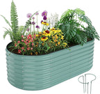 Galvanized Metal Planter Raised Garden Bed Kit by ZFHgarden