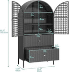YITAHOME 65 Inch Outdoor Storage Shed, Arched Wicker Stand-Up Pantry - Image 2