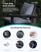 SERWALL HDPE Patio Sofa Set, 3-piece Sectional Outdoor Furniture Set, All - Image 5