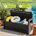 Greesum 80 Gallon Outdoor Storage Bench, Resin Patio Furniture - Image 6