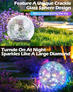 Coroor Garden Solar Ball Lights Outdoor Waterproof, 50 LED Cracked Glass Globe - Image 5