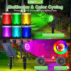 Solar Spotlights Outdoor Waterproof, RGB Landscape Spotlights, Christmas - Image 3
