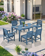 SERWALL 11-Piece Outdoor Dining Set, All Weather HDPE Outdoor Furniture Set - Image 9