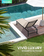 Outdoor Lounge Chair for Pool, Aluminum Chaise Lounge Chairs - Image 2