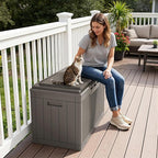 Greesum 100 Gallon Resin Deck Box Large Outdoor Storage Boxes - Image 3