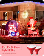 EDISHINE PAR38 Red LED Flood Light Bulbs Outdoor, Dimmable LED Light Bulb - Image 2