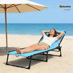 Outsunny Folding Chaise Lounge Chair, Patio Sun Tanning Chair, Outdoor Chaise - Image 2