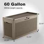 DRATO 60 Gallon Deck Box, Waterproof Resin Large Outdoor Storgae Box - Image 2