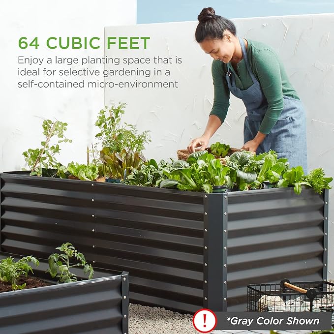 Best Choice Products 8x4x2ft Outdoor Metal Raised Garden Bed, Deep Root Planter - Image 7