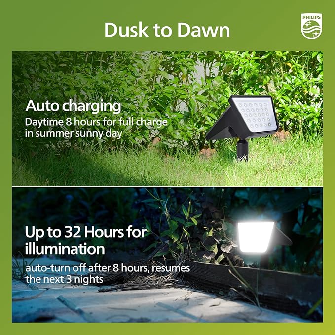 Philips 4 Packs Solar Spot Lights Outdoor Waterproof, 28 LED 7500K Solar - Image 5