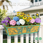 4 Pack 24 Inch Window Boxes Planter Railing Planters Box - Image 2
