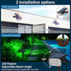 T-SUNUS Green Solar Spot Lights Outdoor Landscape Spotlights 2 Pack Dusk to - Image 4