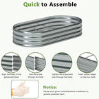 6x3x1ft Galvanized Oval Raised Garden Bed, Outdoor Planter Box Metal Patio Kit - Image 4