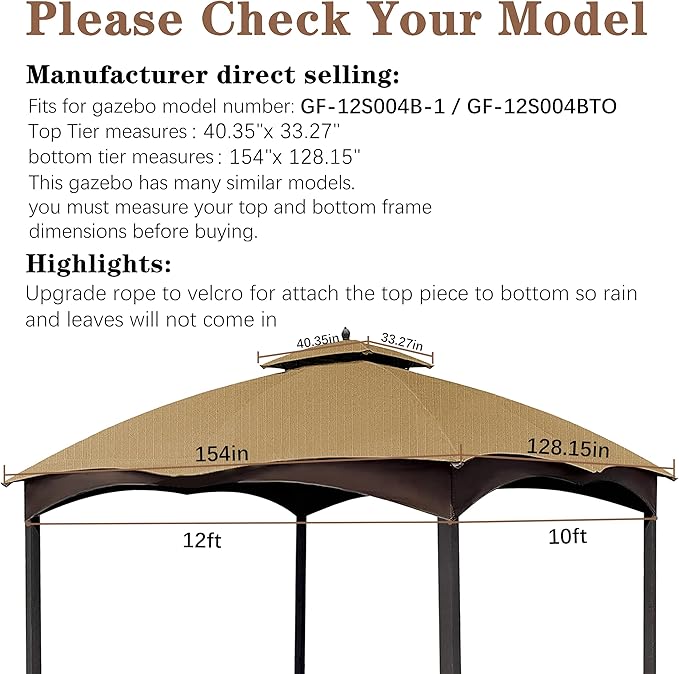 SCOCANOPY Beige Ripstop Replacement Top - Image 2