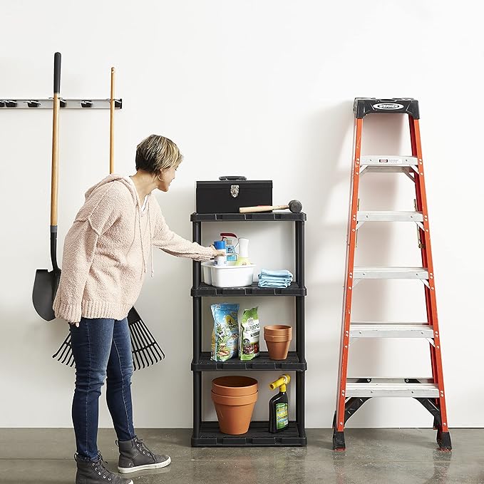 Gracious Living 2 Pack Light Duty Storage Shelves, Knect-A-Shelf 4-Shelf - Image 2