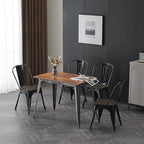 Nazhura Metal Dining Chair Farmhouse Tolix Style - Image 2