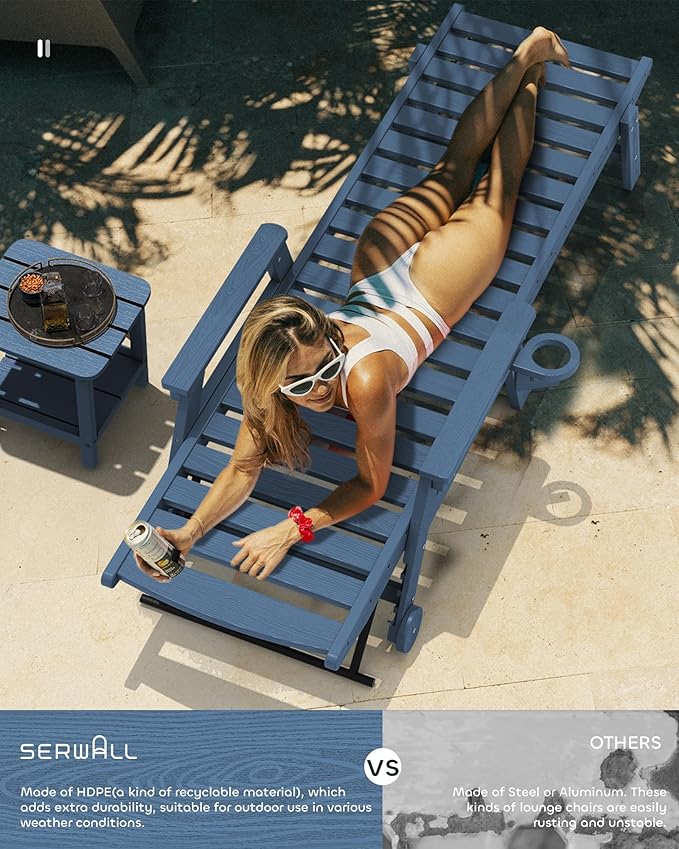 SERWALL Patio Chaise Lounge Chair Set of 2 - Image 2