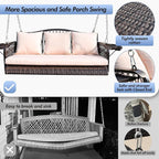 Wicker Porch Swing Heavy Duty 900 LBS 3-Seat Outdoor Patio Swing Chair - Image 2