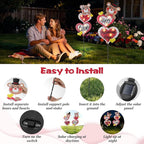 Lewondr 2 Pcs Valentine's Day Decorations Outdoor, Metal Solar Pathway Lights - Image 6