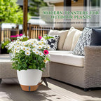 2 Pack 10 inch Plant Pots, Plastic Self Watering Planters - Image 7
