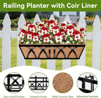 Halatool 2 Pack Heavy-Duty Metal Deck Railing Planter Box, 24 Inch - Image 3