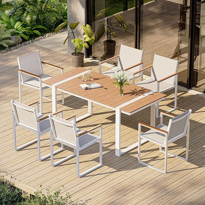 Outdoor Dining Chairs Set of 2, Aluminum Patio Dining Chiars - Image 6