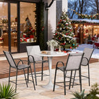 HOMREST Outdoor Bar Height Stools Set of 4, High Back Patio Chairs - Image 2