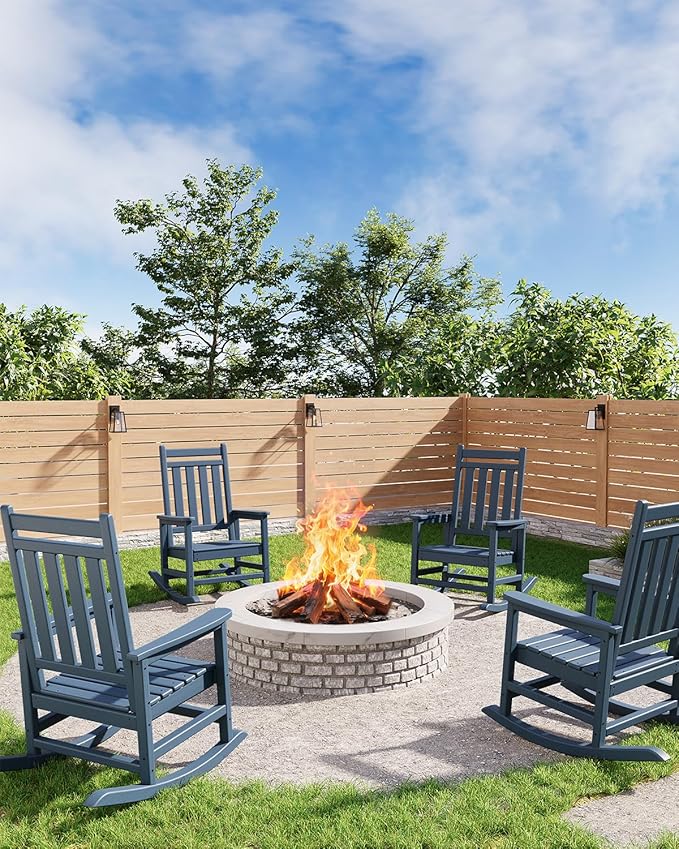 GarveeLife Poly Lumber Rocking Chair Outdoor Set of 4 by GarveeLife