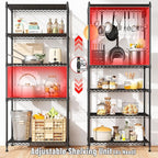 5-Tier Shelf 1010LBS Storage Shelves Adjustable Wire Shelving Metal Shelving - Image 8