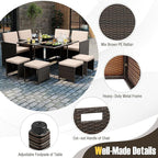 Tangkula 9 Piece Patio Dining Set, Rattan Chairs - Image 8