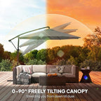 Outsunny 10 ft Offset Patio Umbrella - Image 4