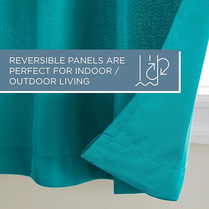 TOWN & COUNTRY BASICS Cabana Solid Heavyweight Indoor Outdoor Curtains - Image 3