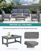 SERWALL HDPE Patio Conversation Set, 6-piece Sectional Outdoor Furniture Set - Image 7