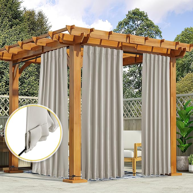 NICETOWN 2 Panels Fixed Outdoor Curtains - Image 7