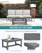 SERWALL HDPE Patio Sofa Set, 4-piece Sectional Outdoor Furniture Set, All - Image 5