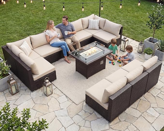 NICESOUL Modern Luxury Outdoor Patio Sectional Furniture Set - Image 3
