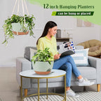 Hanging Planters for Outdoor Indoor Plants, 2 Pack 12 Inch Hanging Basket - Image 5