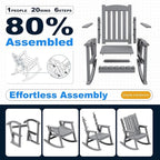 Devoko PP Material Rocking Chair Outdoor Indoor All Weather High Back Patio - Image 5