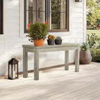 VINGLI Outdoor Wooden Bench, 40” Porch Bench Outdoor Backless Garden Bench - Image 2