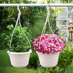 VIDELLY 4 Pieces Plastic Hanging Planters, 5.9 in Dia x 3.54 in H, Small Flower - Image 5