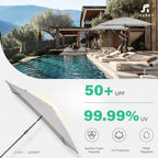 JEAREY 6.5x10 ft Rectangular Patio Umbrellas Rectangle Outdoor Umbrella - Image 5